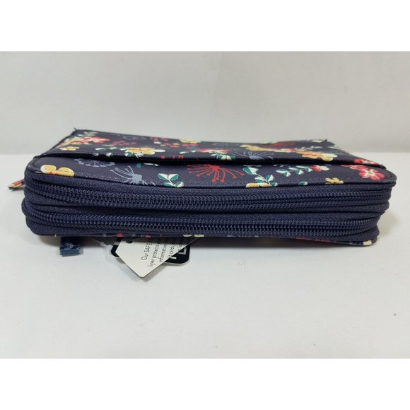 Safe Keeper RFID Wallet Navy Blue Floral Indentity Theft Security New with tags - Picture 4 of 8